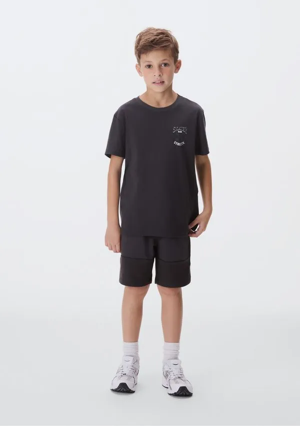 Conjunto Curto Infantil Menino Com Estampa - Preto 014