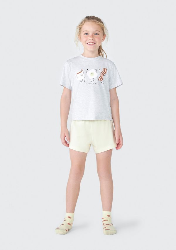 Pijama Infantil Menina Curto Com Estampa - Cinza 008
