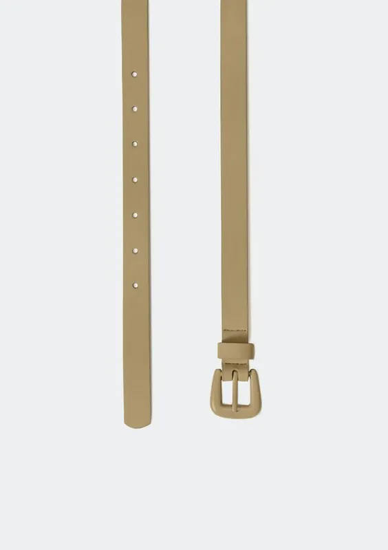 Cinto Feminino Fino Com Fivela De Metal - Caqui P