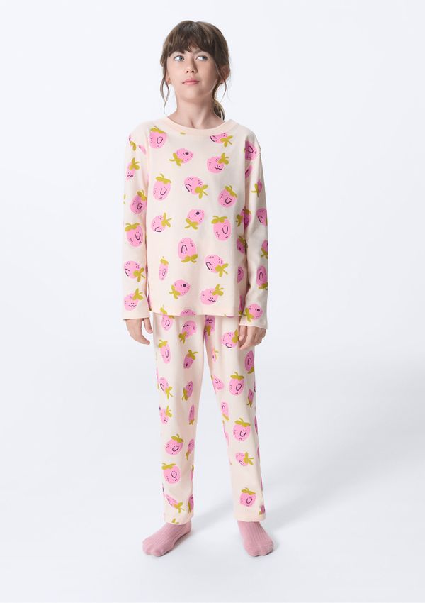 Conjunto de Pijama Longo Infantil Menina Estampado - Rosa 004