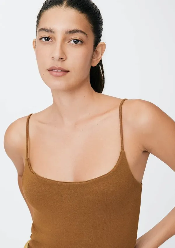 Regata Feminina Em Viscose - Marrom M