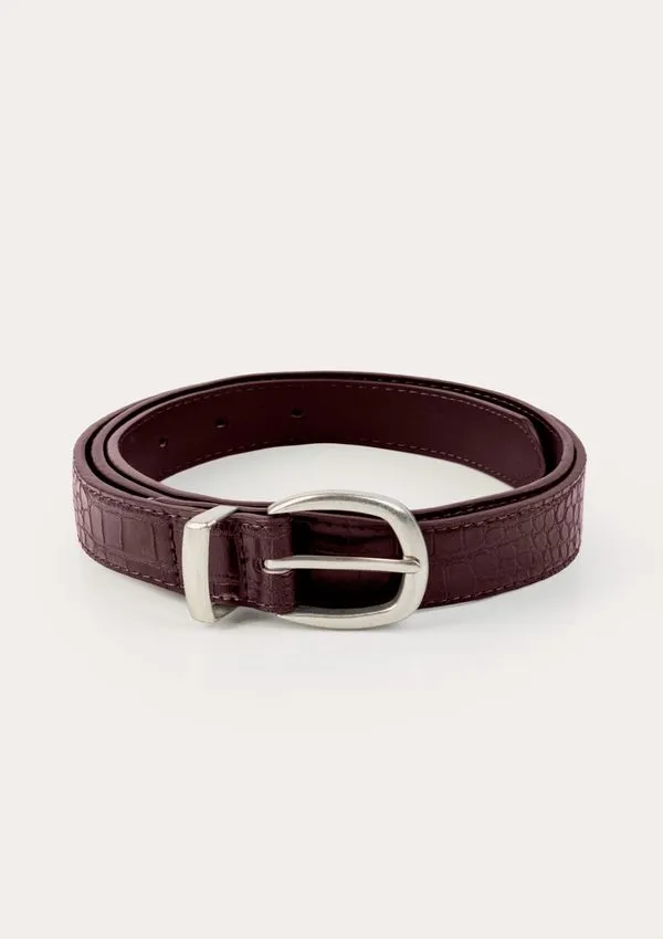 Cinto Feminino Pu Croco - Vinho M
