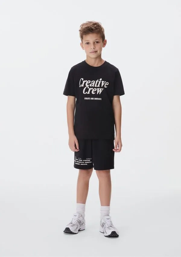Conjunto Curto Infantil Menino Com Estampa - Preto 005