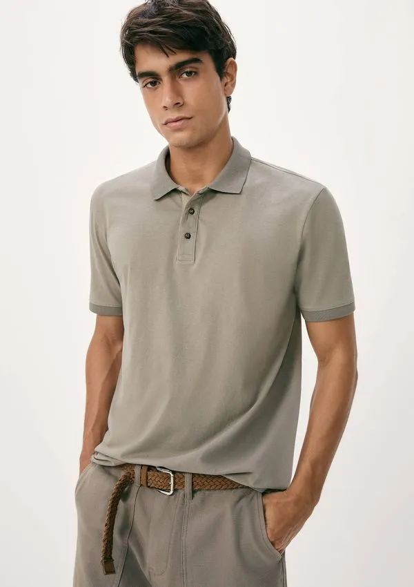 Camisa Polo Masculina Malha Sarjada - Verde M