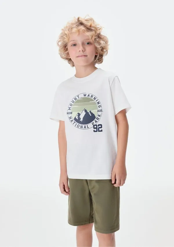Conjunto Infantil Menino Curto Com Estampa - Verde 005