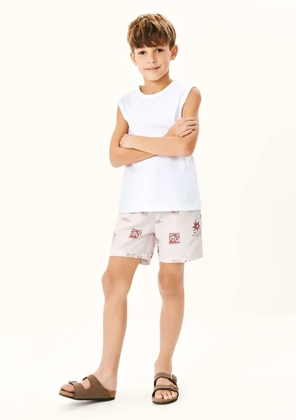 Shorts Infantil Menino Estampado - Off white 002