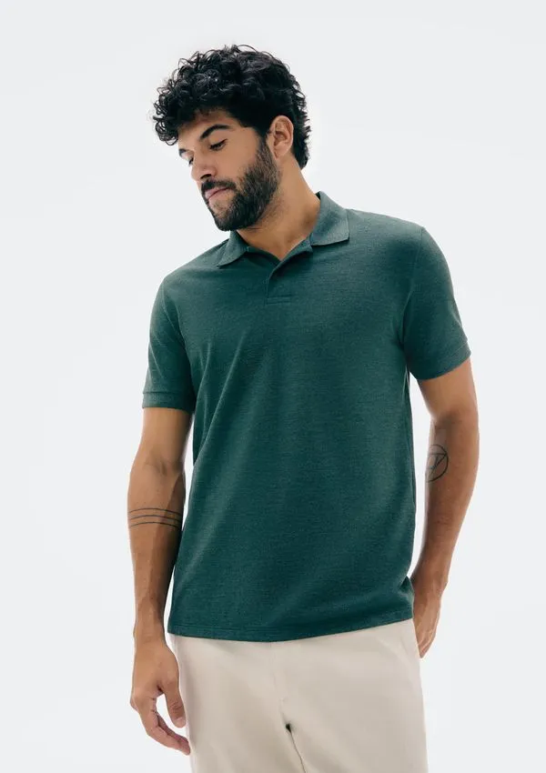 Camisa Polo Básica Masculina Manga Curta Em Piquet - Verde G