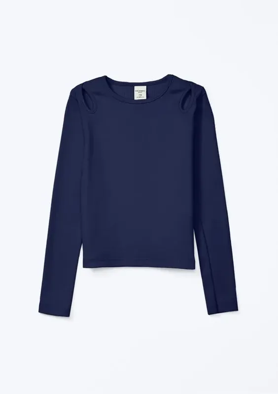 Blusa Infantil Menina Em Ribana Canelada - Azul 006
