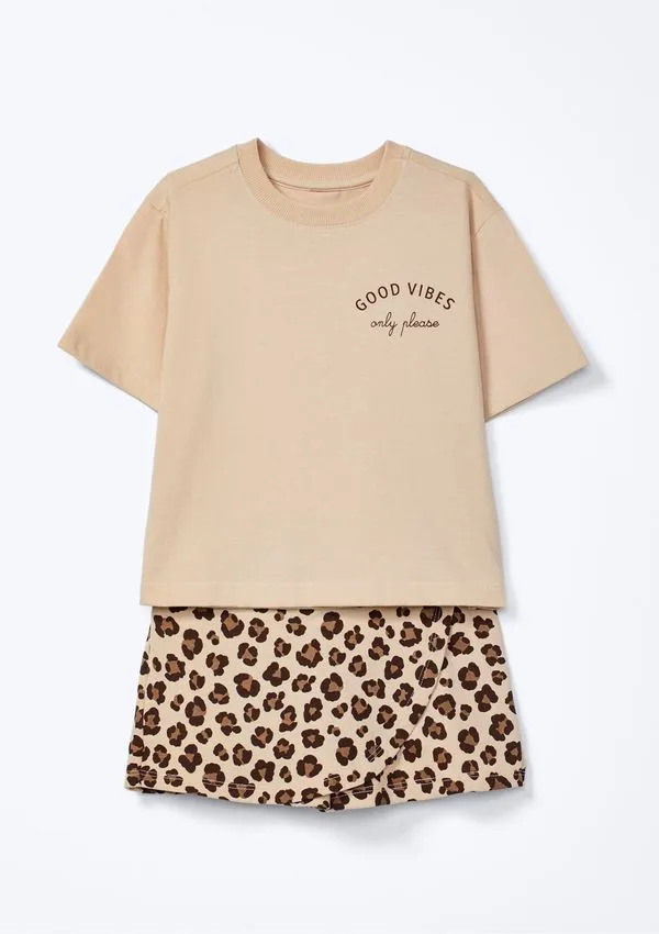 Conjunto Curto Infantil Menina - Bege 006