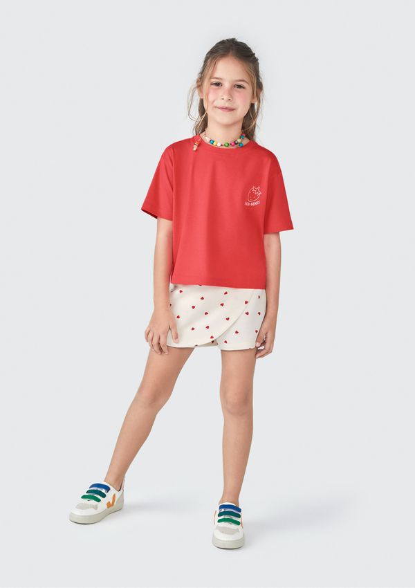 Conjunto Curto Infantil Menina - Vermelho 008