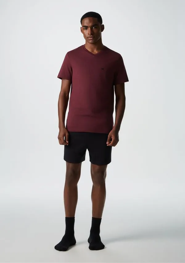 Pijama Masculino Curto Em Malha - Vermelho P
