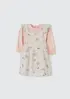 Conjunto Bebê Menina Body E Salopete Em Moletom Estampado - Off white 18M