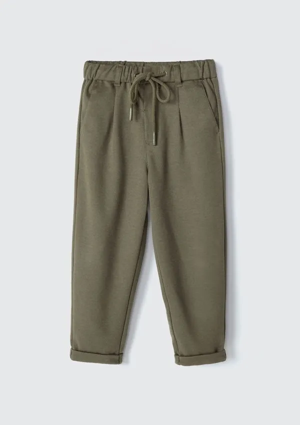 Calça Reta Infantil Menino Toddler Em Sarja - Verde 002