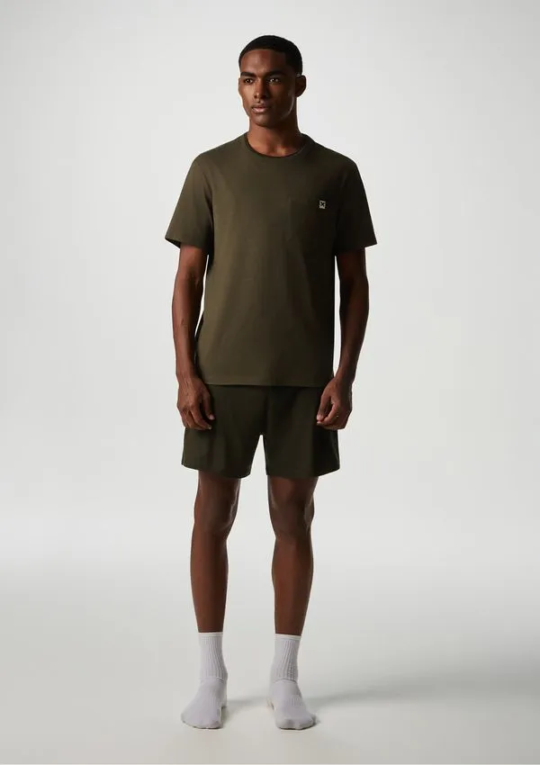 Pijama Curto Masculino Com Bolso - Verde M