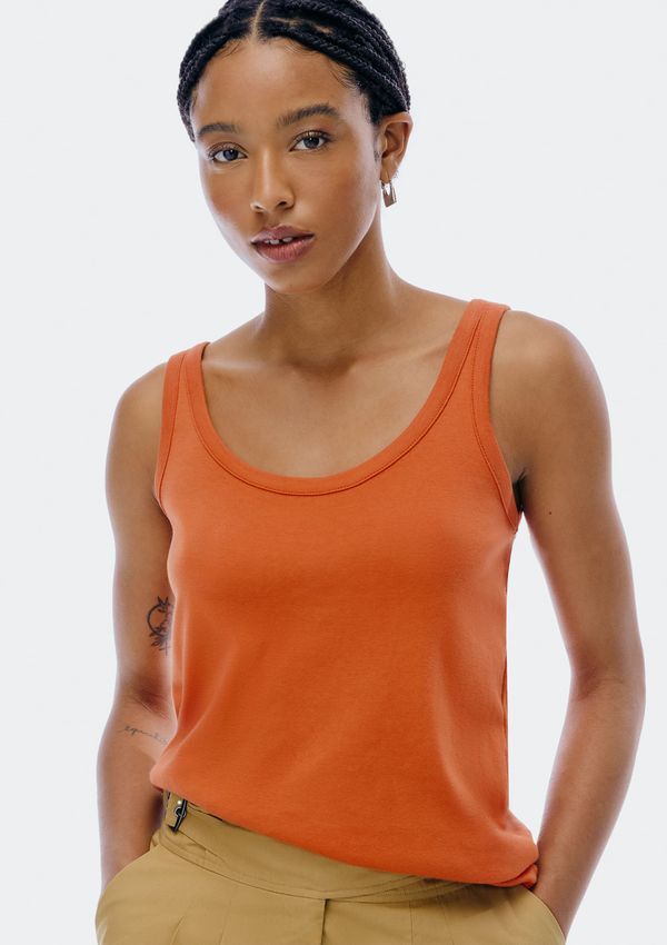 Regata Feminina Decote U - Laranja P