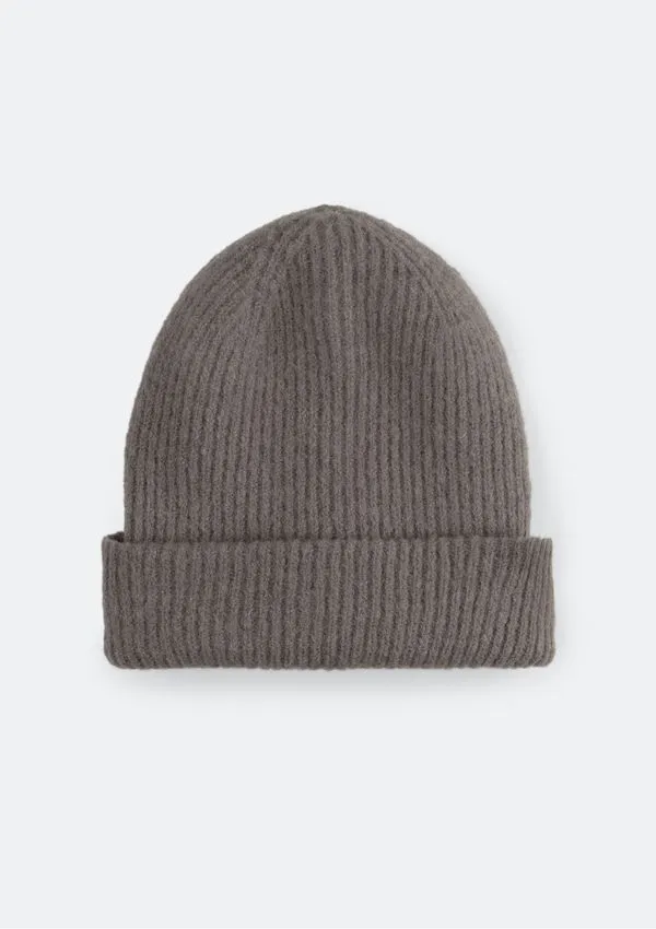 Gorro Feminino Em Tricô Canelado - Cinza UNI