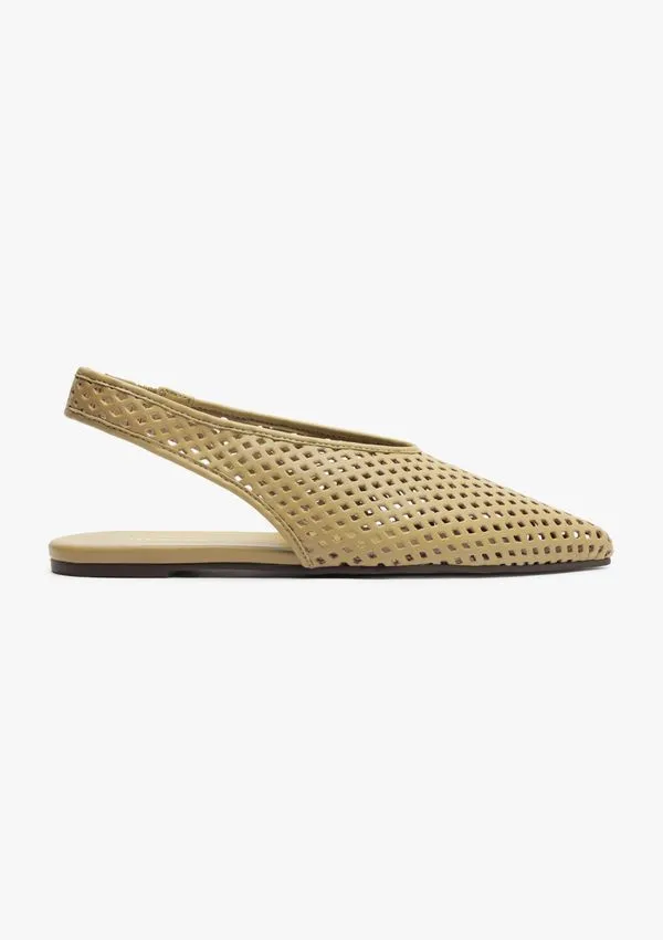 Sapatilha Slingback Vazada - Caqui 033