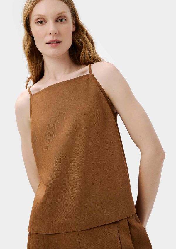 Regata Feminina Halter Neck Alças Finas - Marrom P
