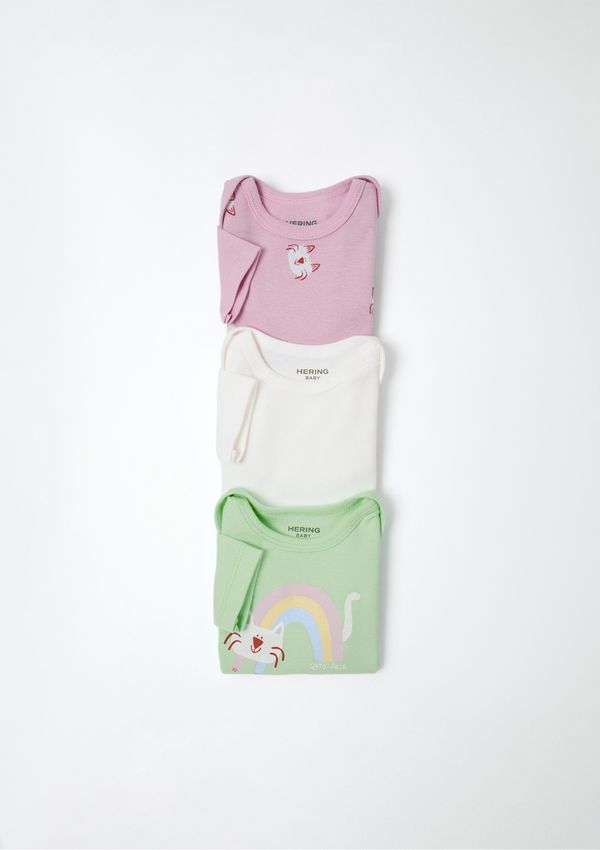 Kit Com 3 Bodies Bebê Menina Em Ribana - Multicolorido 06M