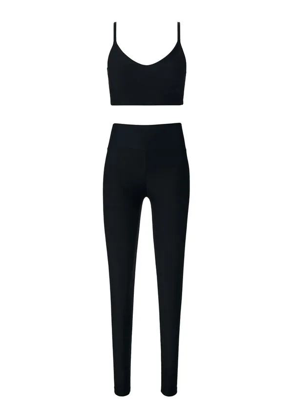 Kit Top E Legging Esportivo Proteção UV - Preto XP