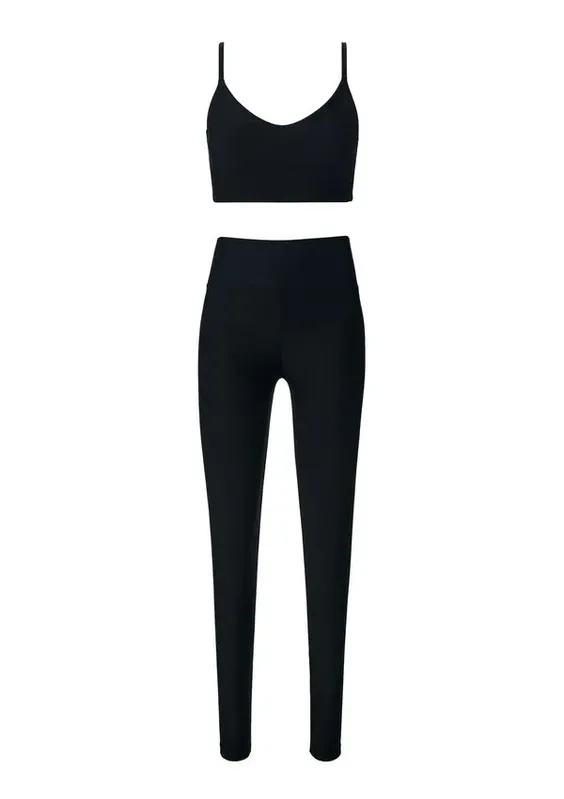 Kit Top E Legging Esportivo Proteção UV - Preto P