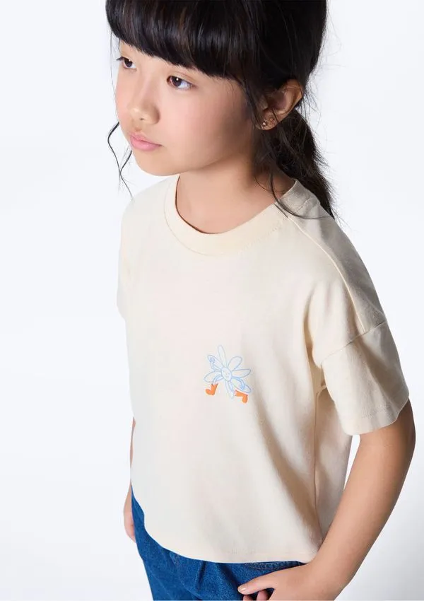 Blusa Infantil Menina Estampa Em Relevo - Nude 012