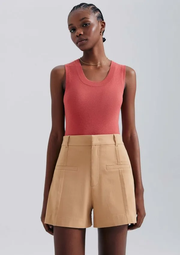 Shorts Feminino Em Alfaiataria - Bege 042
