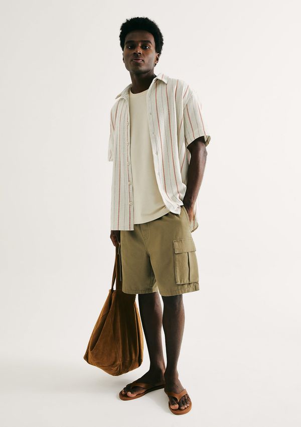 Bermuda Masculina Cargo Em Sarja - Verde 040