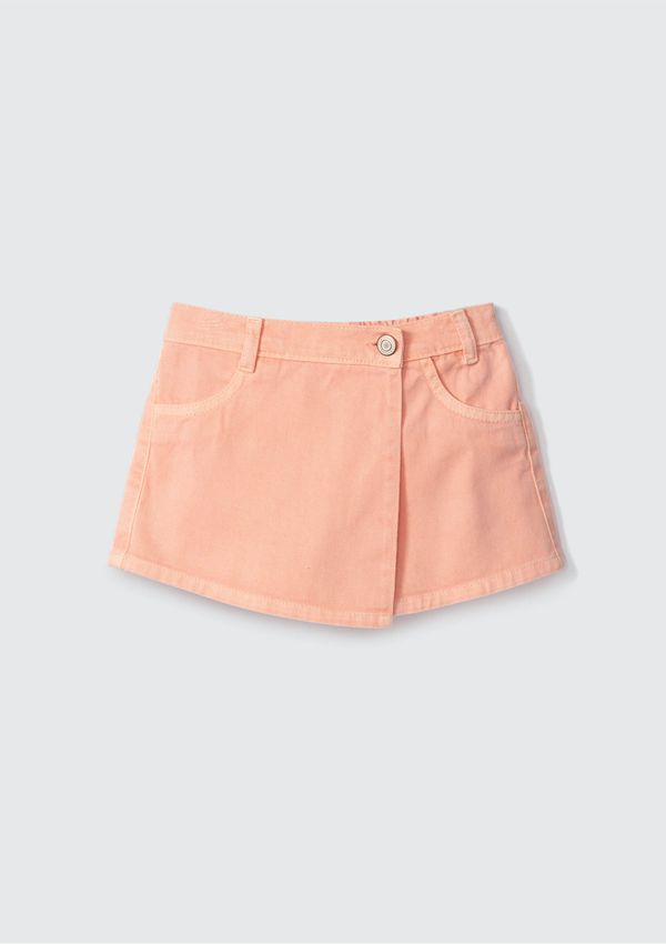 Shorts Saia Menina Toddler Em Sarja - Laranja 002