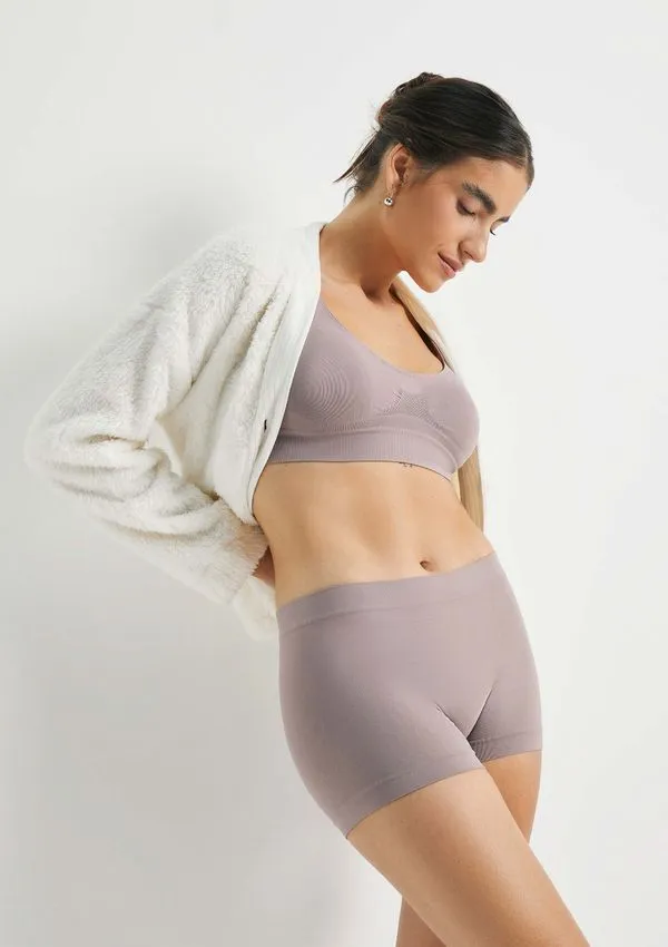 Calcinha Boyshorts Sem Costura - Rosa P