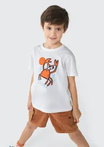 Bermuda Infantil Menino Toddler Em Sarja - Marrom 003