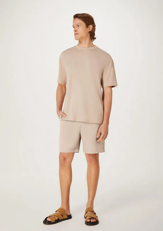 Bermuda Masculina Reta Chino Em Sarja - Bege P
