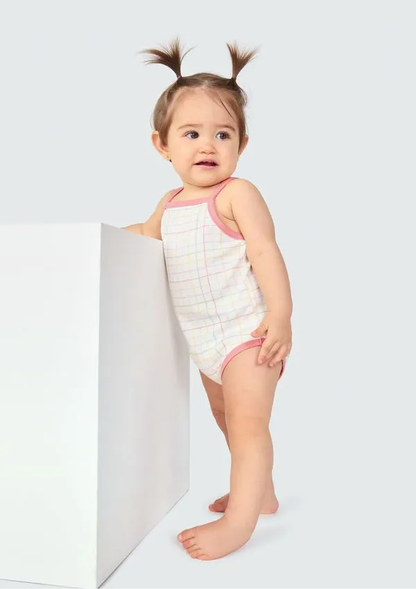 Kit Com 2 Bodies Bebê Menina - Off white 12M