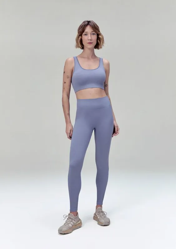Calça Legging Feminina Canelada Sem Costura - Roxo P