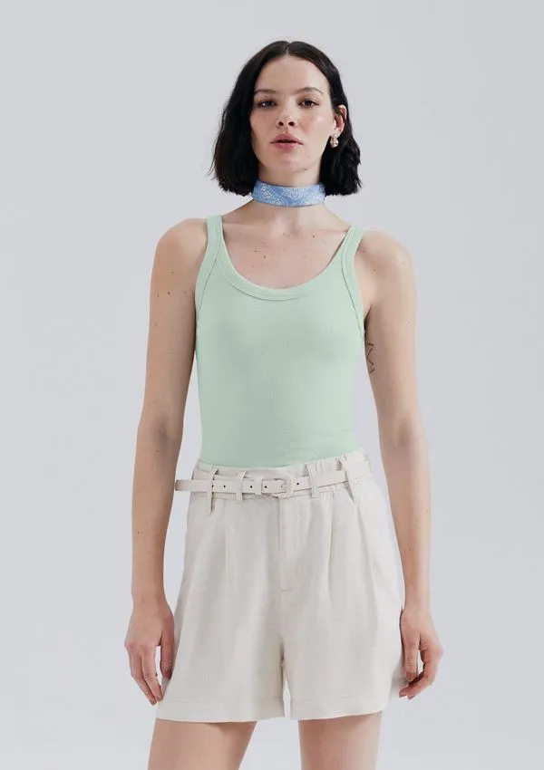 Regata Básica Feminina Slim Rib - Verde P