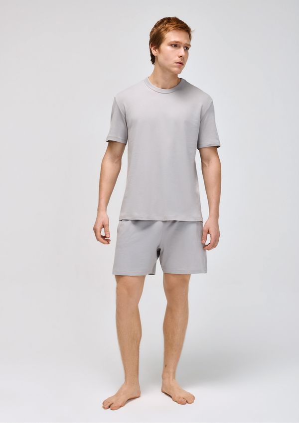 Pijama Curto Masculino Cós Elástico - Cinza P