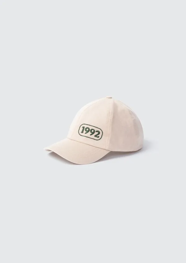 Boné Infantil Unissex Aba Redonda Em Sarja - Off white M