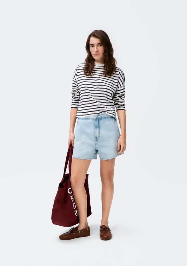 Shorts Jeans Feminino Barra A Fio - Azul 046