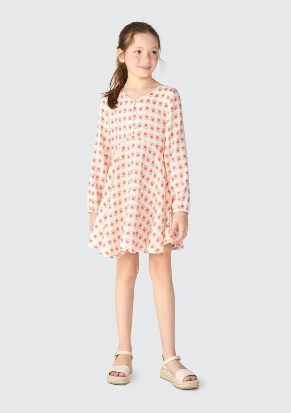 Vestido Infantil Estampado - Laranja 012