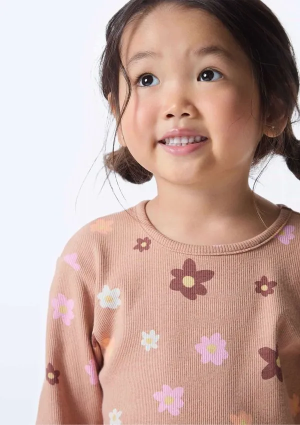 Blusa Infantil Menina Toddler Estampada - Bege 004
