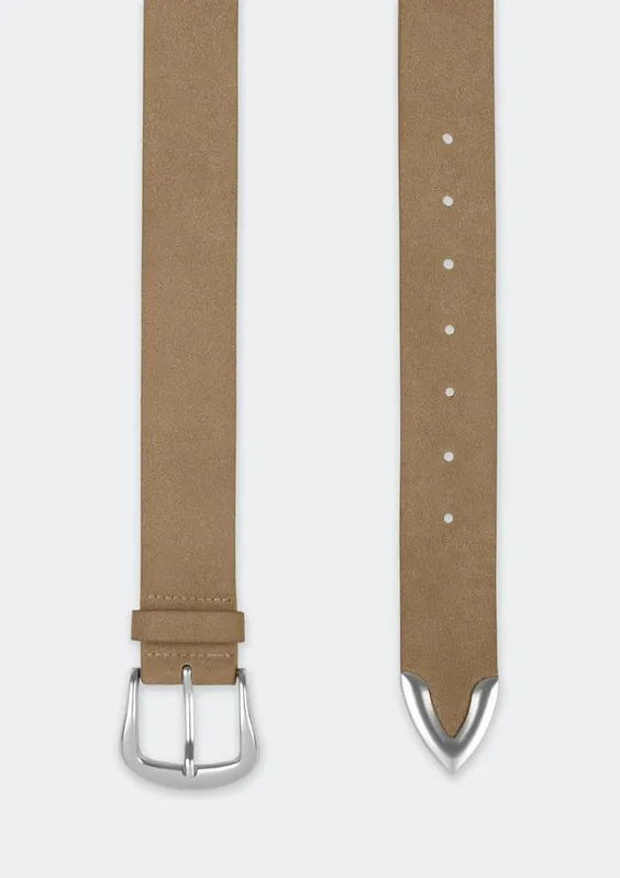 Cinto Feminino Em Suede - Bege M
