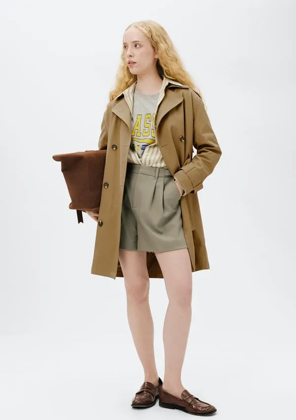 Shorts Feminino Em Alfaiataria - Bege 044