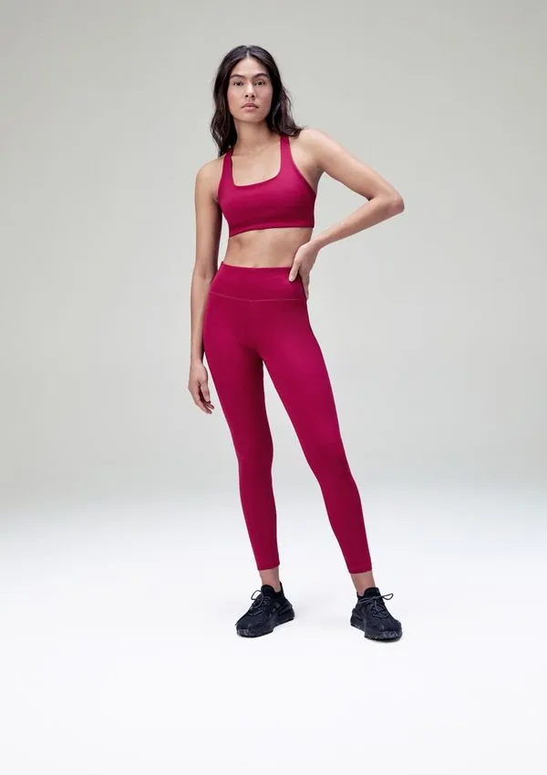 Calça Legging Esportiva Feminina Com Fio LYCRA® - Rosa XP