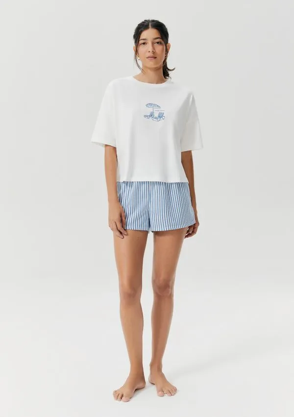 Pijama Curto Feminino Box Estampado - Azul XP
