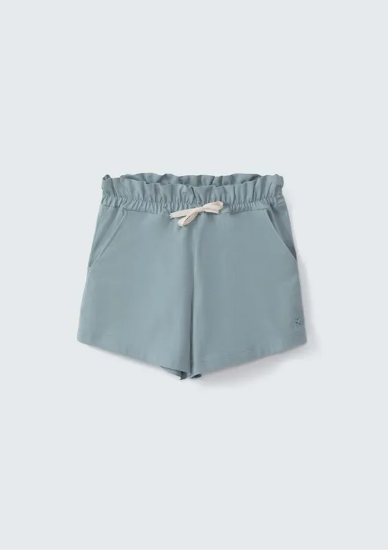 Shorts Básico Infantil Menina Clochard Em Moletom - Verde 014