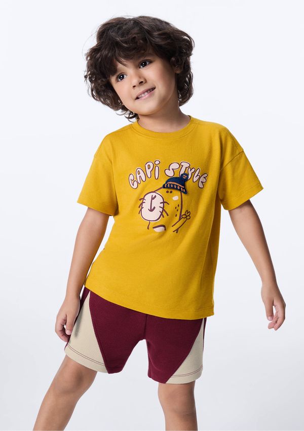 Shorts Infantil Menino Reto Liso - Vinho 004