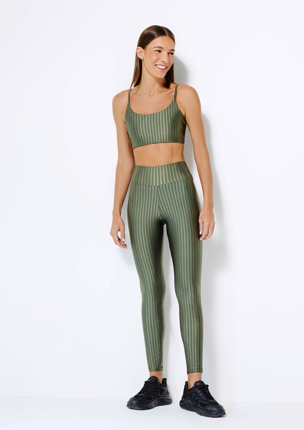 Calça Legging Esportiva Feminina Com Brilho E Proteção UV 50+ - Verde G