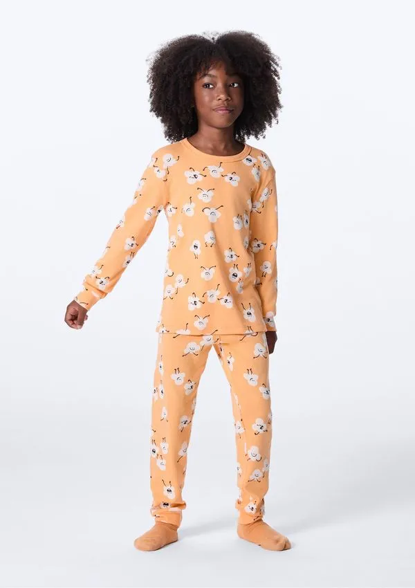 Pijama Infantil Estampado - Laranja 008