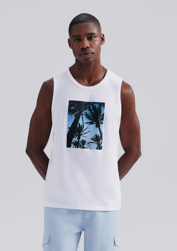 Regata Básica Masculina Regular Com Estampa - Branco G