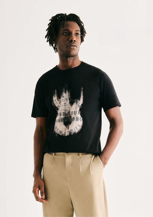 Camiseta Masculina Manga Curta Com Estampa - Preto M